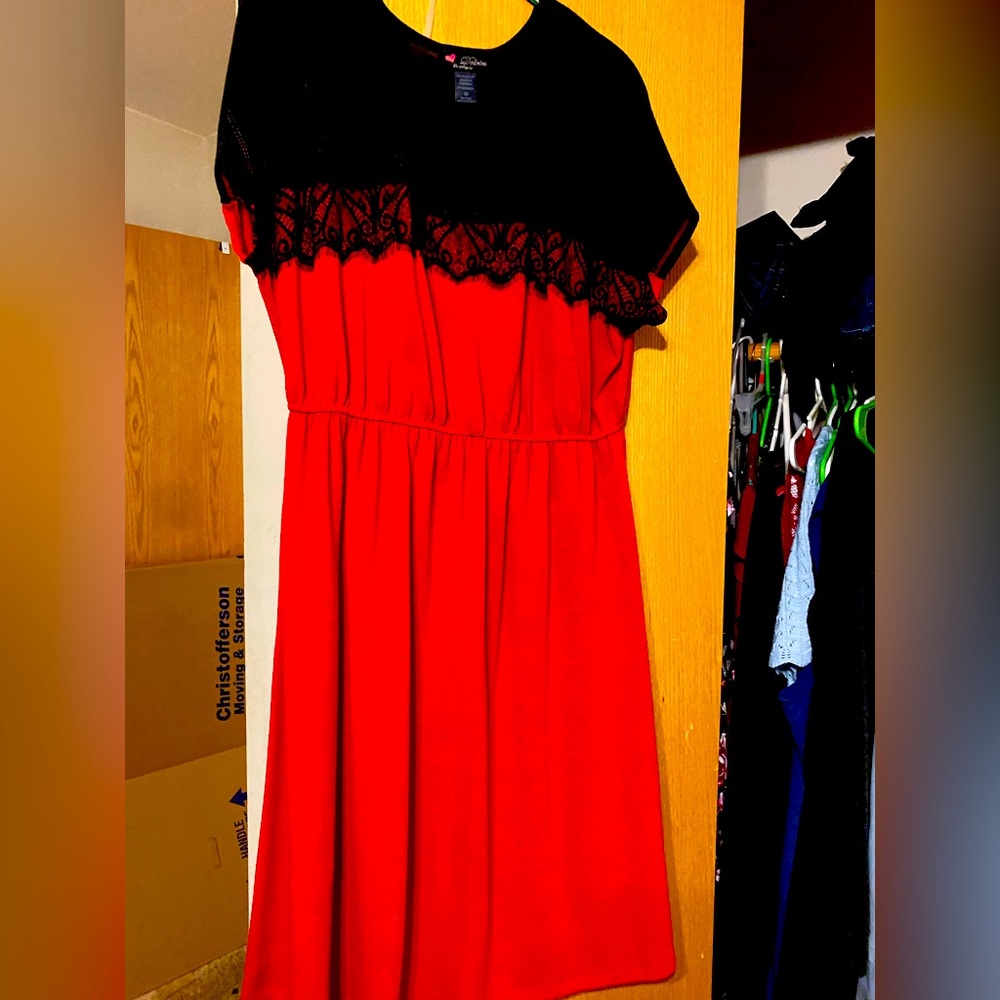 Torrid size 3 black lace and red dress